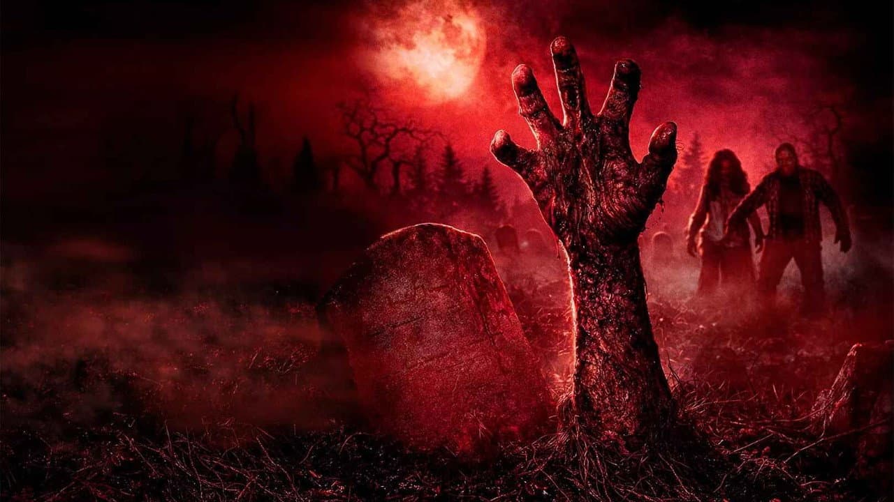 Escena de fondo para la película La noche de los muertos vivientes. Estallido zombi